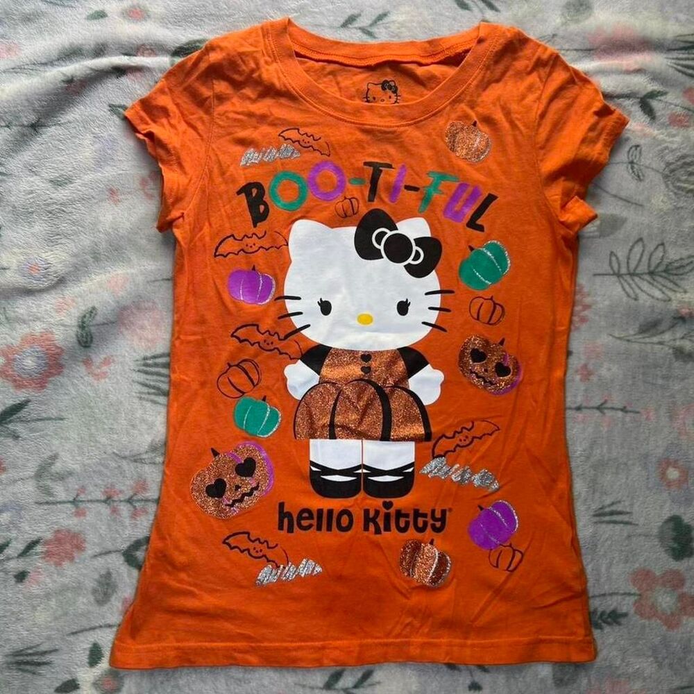 Halloween Hello Kitty T-Shirt Kid 12 Sanrio 2013 Twee Kidcore Y2K Glitter Kawaii
